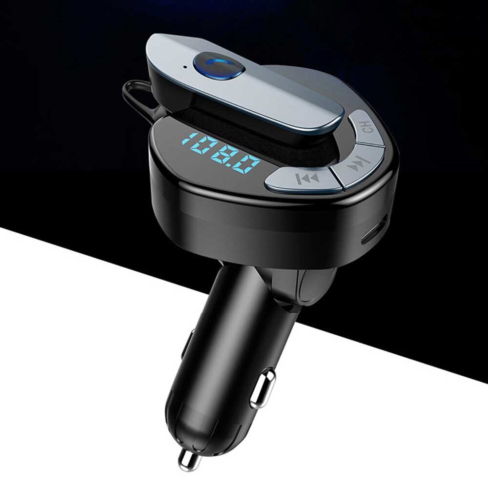 Bluetooth-autoladegerät mit kopfhörern,  mp3 -player-adapter, hd-freisprechfunktion und led-display für iphone 11 pro, xiaomi und samsung zubehör