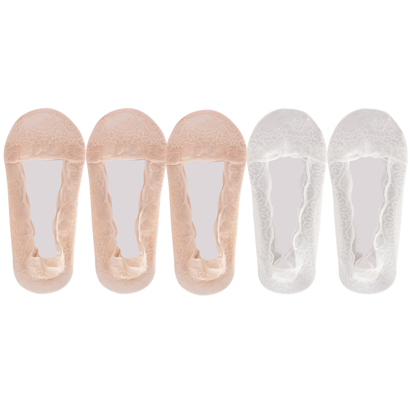 Lot de 5 paires chaussettes femmes en lot soquettes courtes femme de chaussettes en dentelle pour femme, invisible, été, transparent, court, ensemble de rinçage, blanc, coupe basse, silicone, antidérapant, bateau: Rouge