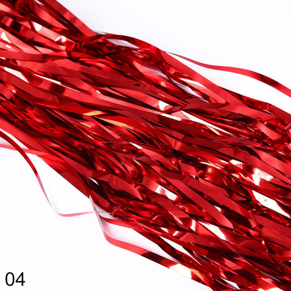 2m festa folha metálica enfeites franja cortina decoração de aniversário casamento fotografia ouro prata pano de fundo borlas foto adereços: Red