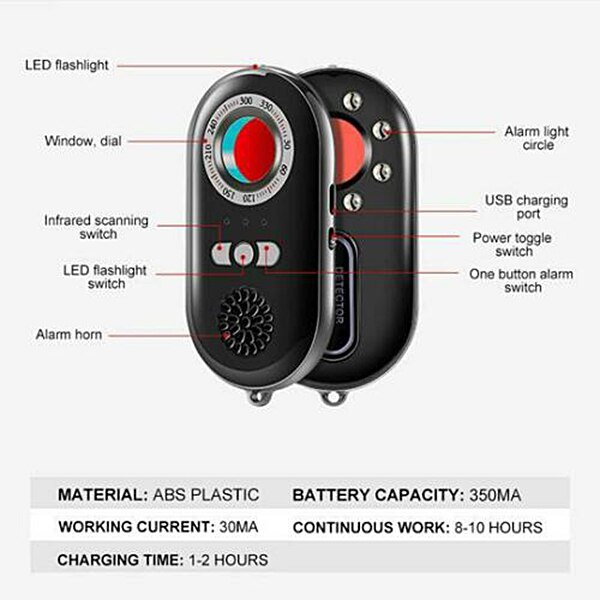 Multifunctional Infrared Detector Invisible Camera Detector Safety Device ING