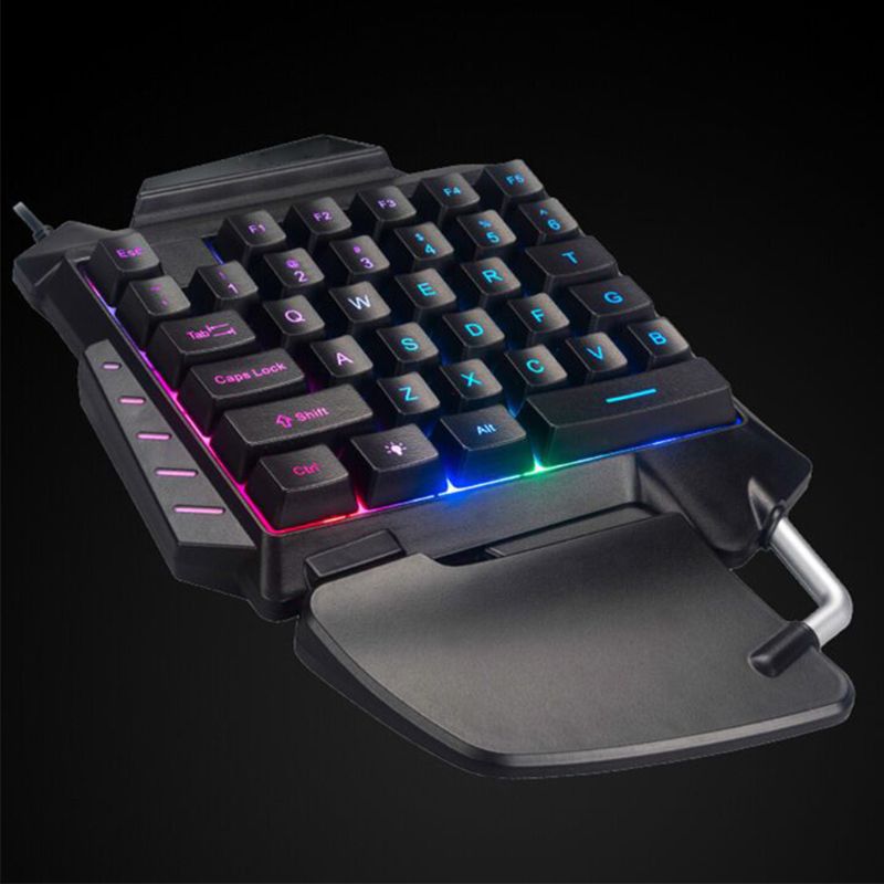 Mechanical One-Hand Gaming Keyboard Portable LED Backlight Mini Gaming Keyboard