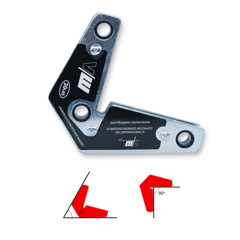 Svejsemagneter 20 lbs 2 stk / sæt dual-use svejsning magnetisk holder vinkel fixer position svejseenhed positioner 60/90 grader