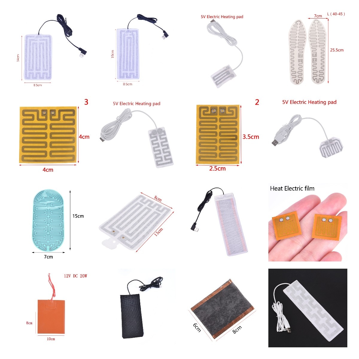 5V Carbon Fiber Heating Pad Hand Warmer USB Heating Film Electric Winter Infrared Fever Heat Mat 1/4PCS