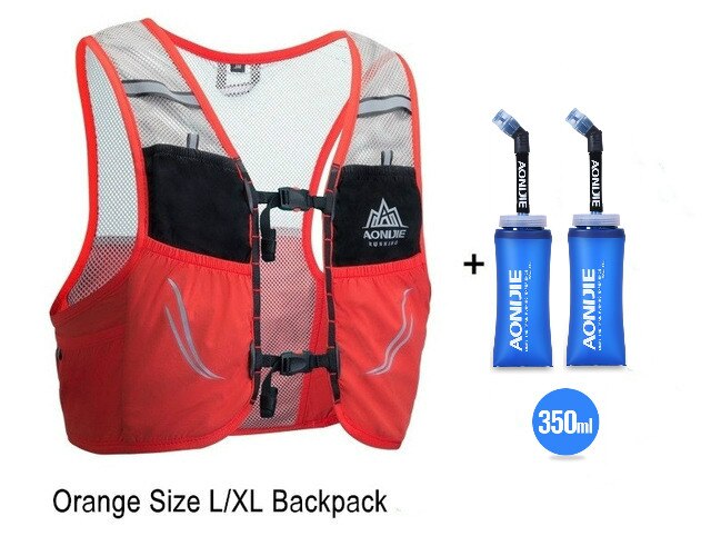 AONIJIE-Chaleco de hidratación ligero C932, bolsa para deportes al aire libre, senderismo, Maratón, 350ml: orang vestLXL 2Flask