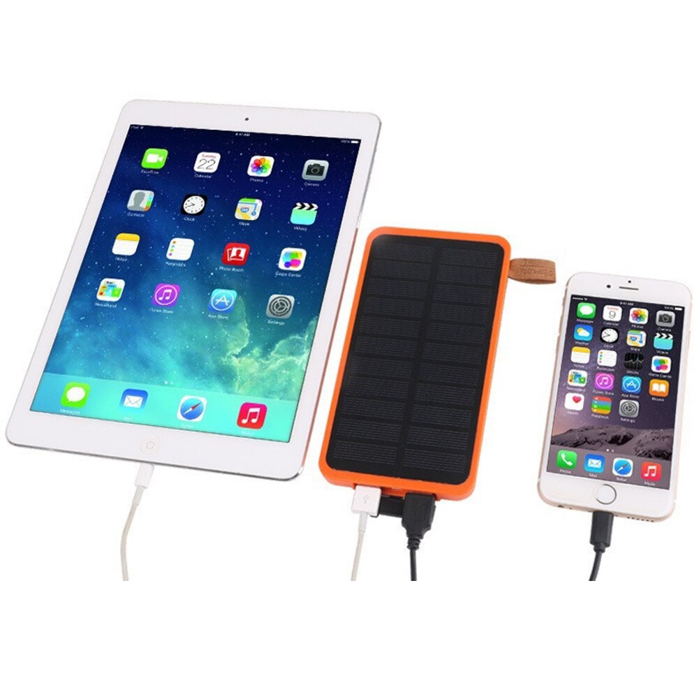 Folding Dual USB Charger Solar Power Bank LED Illumination 8000mAh Rechargeable External Battery solar charger солнечная батарея
