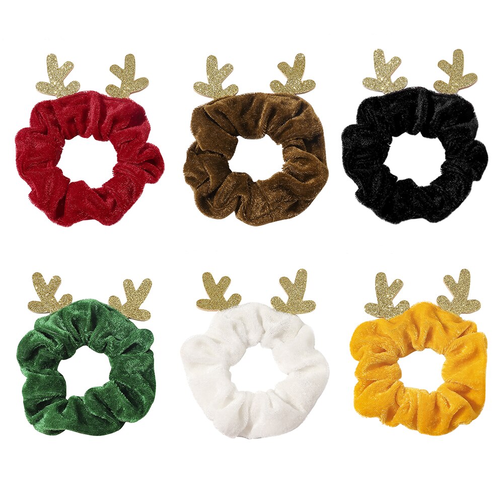 Vrouwen schattige elanden paardenstaart houder haar ring feest huis decoratie benodigdheden flanellen haar touw elastische scrunchies