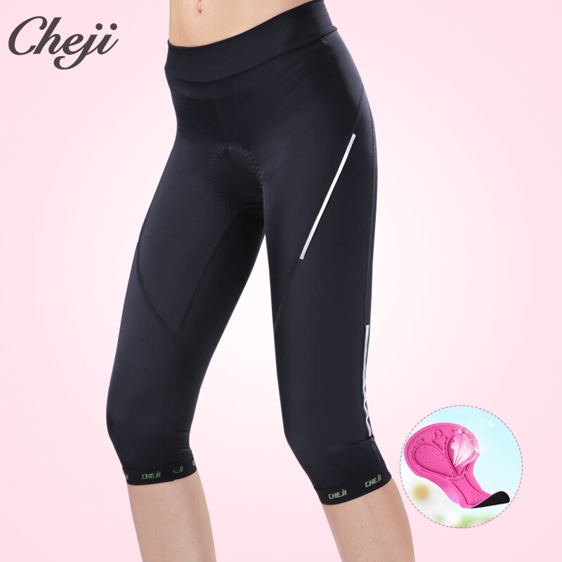 CHEJI Outdoor Sports MTB Jogging Cycling Pants Women Long /3/4 Pants MTB Road Bike Clothing Bicycle Tights: Three of four pants / XL