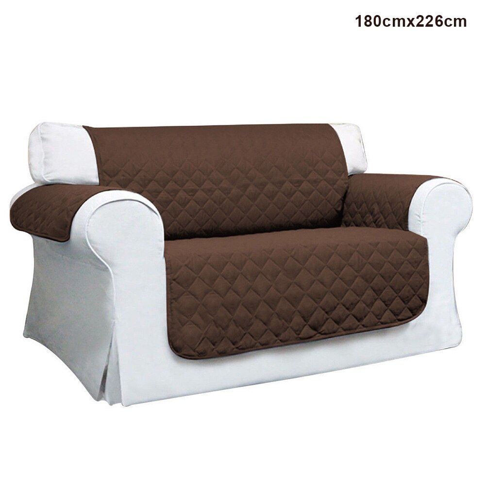 Quilted Sofa Arm Chair Settee Pet Protector Slip Cover Furniture Cushion Throws: 180cmx226cm brown