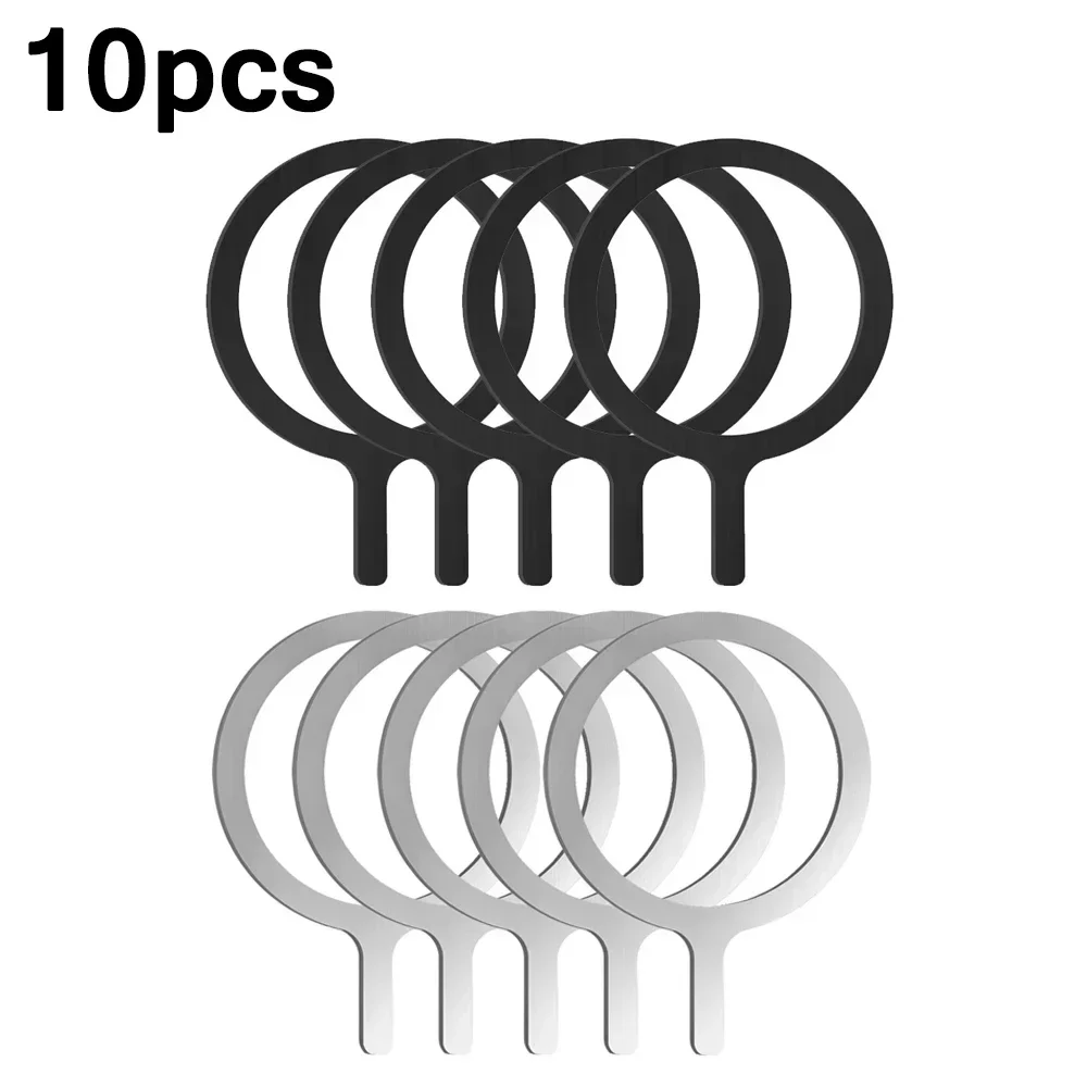 10-1 sztuk metalowy pierścień naklejka na obudowę Magsafe konwerter pierścień adaptera magnetyczne bezprzewodowe ładowanie telefonu uchwyt samochodowy dla IPhone Samsung: MULTICOLOR