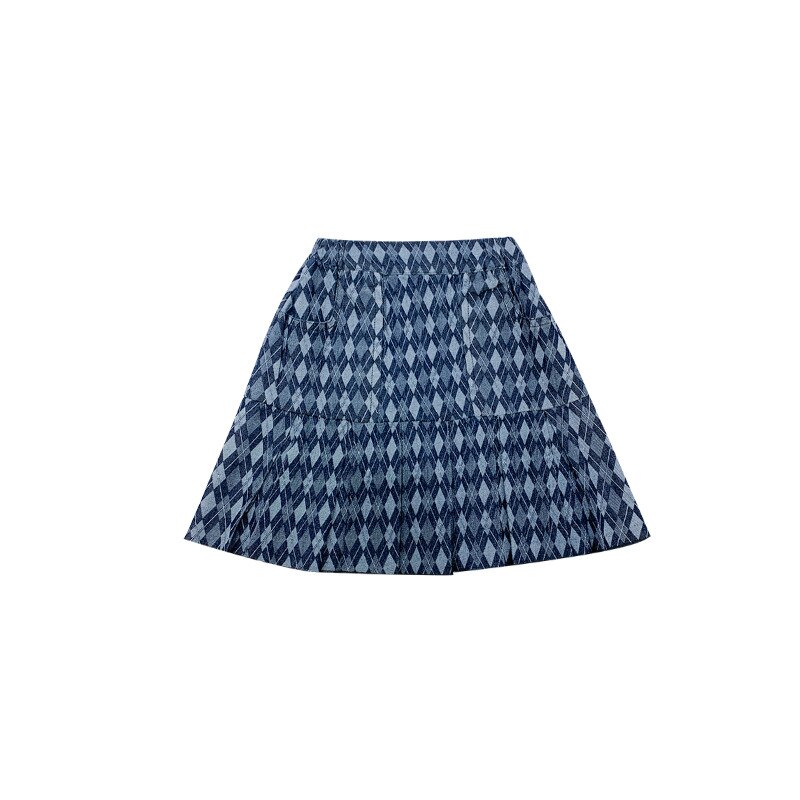 Children's Denim Skirt Girls Spring Summer Korean Plaid Short Skirt Trend: skirt / 140cm