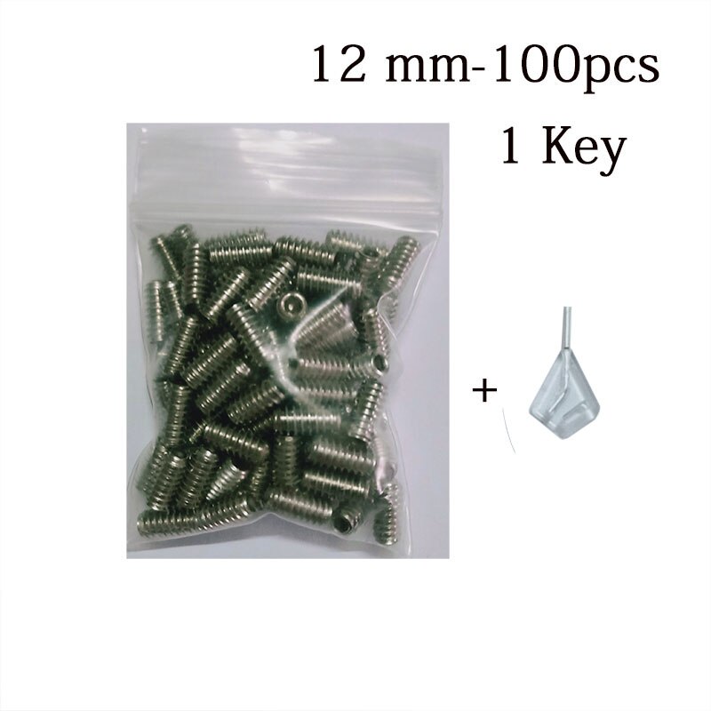 Aleta de tabla de surf de acero inoxidable 316, estándar americano 10 #-24, tornillo especial, extremo cóncavo, enchufe hexagonal, Máquina fija, tornillo de aleta de alambre superior: 12mm-100pcs-White