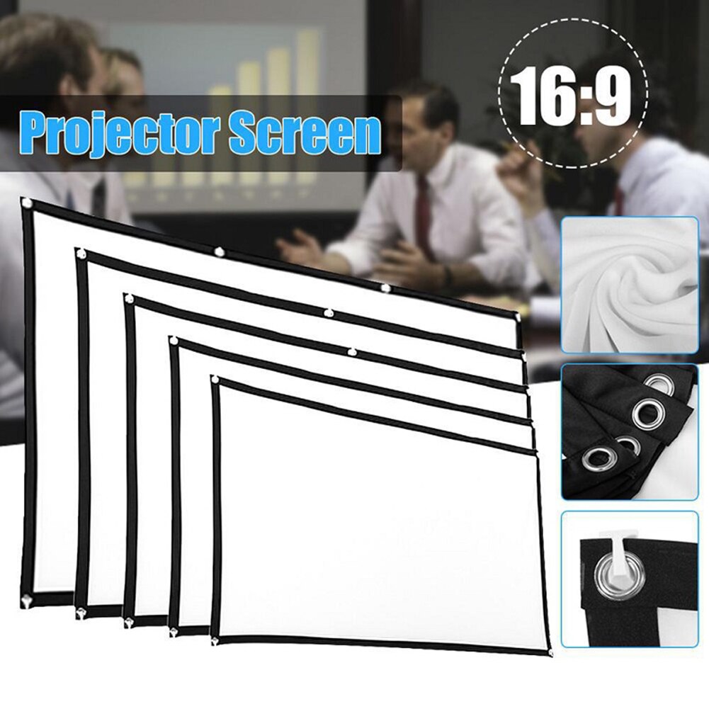 projector simple folding screen portable home outdoor KTV office 3d HD projector screen projection screen 120'' 150'' curtain