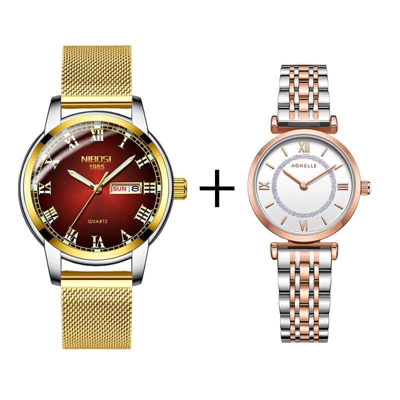 Paar Horloge NIBOSI Mannen Horloge Eenvoudige Luxe Quartz Horloge Womens Klok voor Man Vrouw Waterdicht Liefhebbers Dunne Horloge