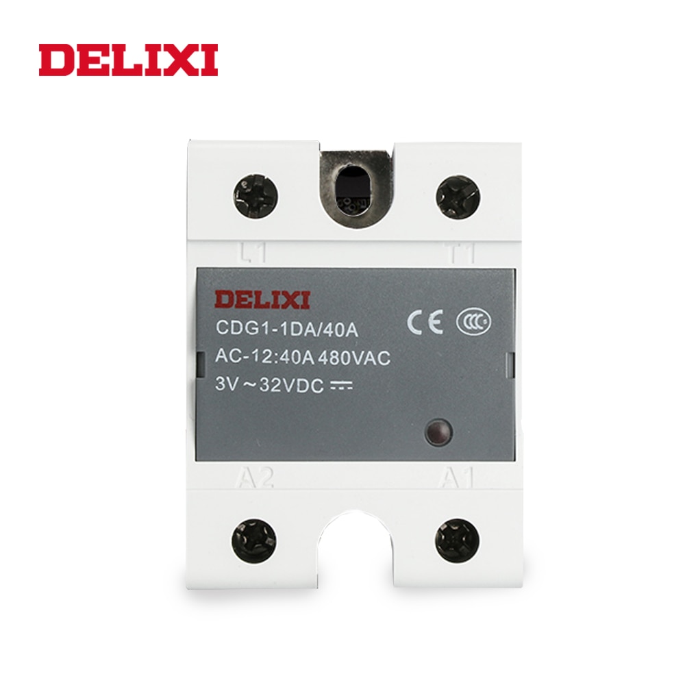 DELIXI CDG1 solid state relais SSR-40DA 60DA 75DA 80DA 3-32V DC NAAR 24-480V AC SSR eenfase DC Controle AC Geen Contact Relais
