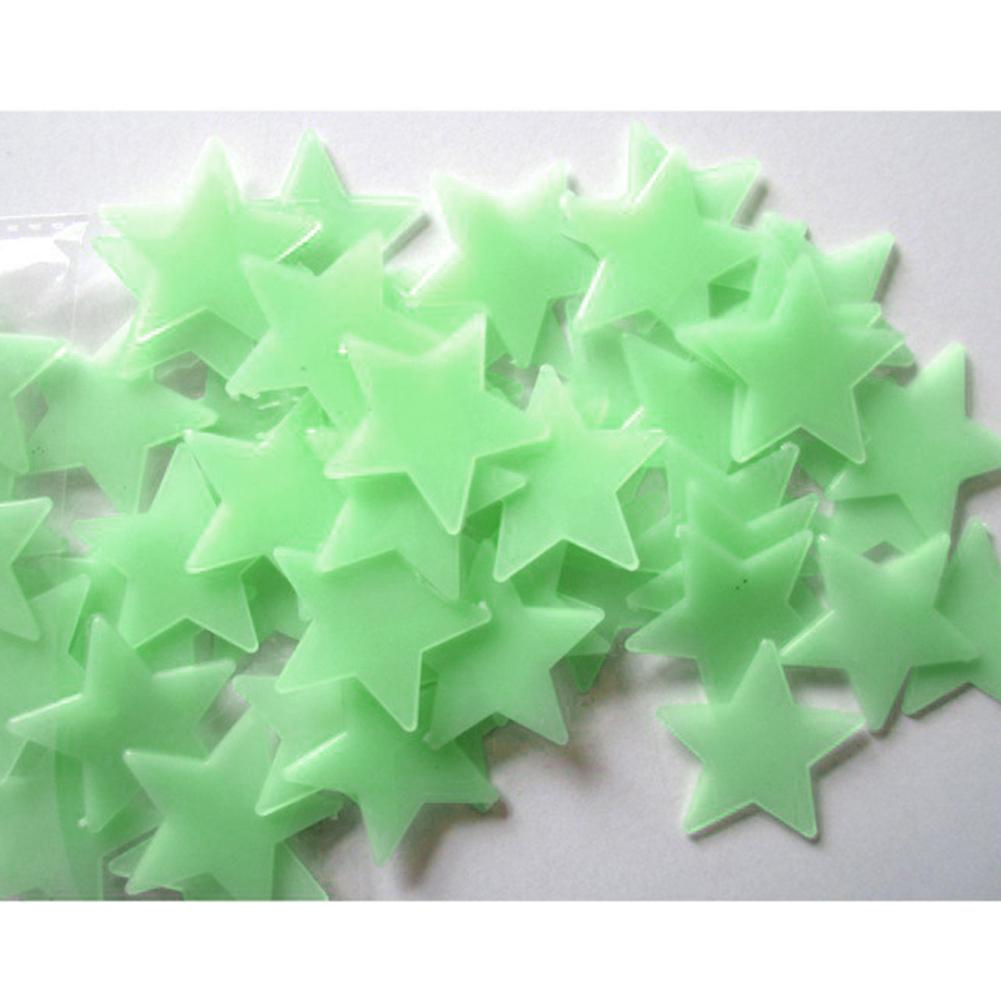 100 stuks/partij 3cm lichtgevende speelgoedsterren opbergfluorescerende lichtgevende stickers babykamer glow in the dark kinderspeelgoed lichtgevend speelgoed