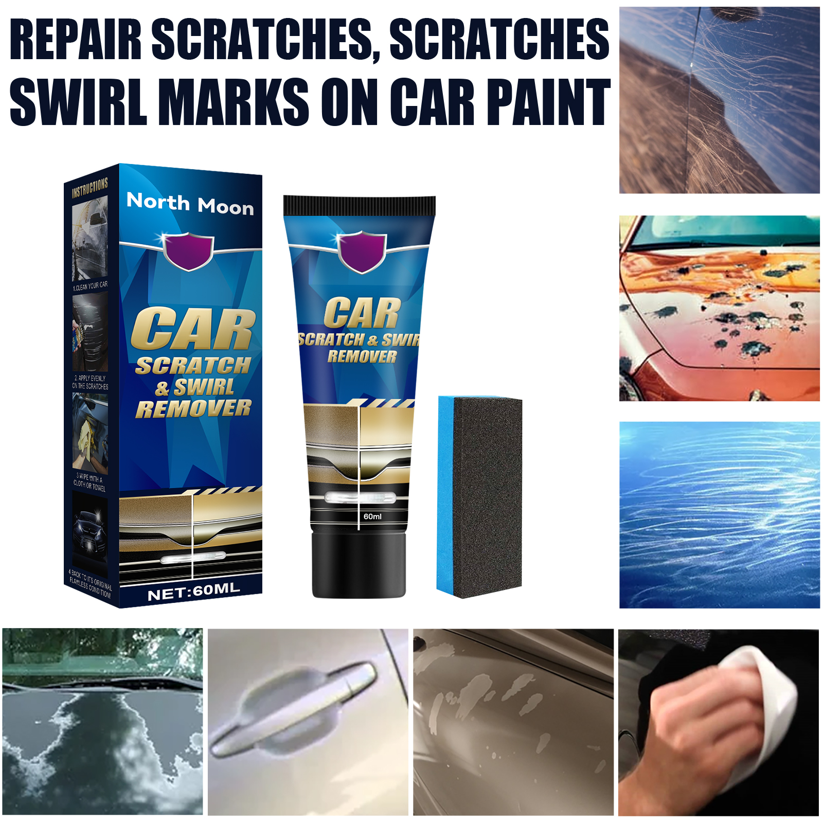 Auto Scratch Remover Kit Auto Body Paint Krassen Reparatie Polijstwas Swirl Verwijderen Reparatie Zorg Accessoires Gereedschap Auto Reparatie