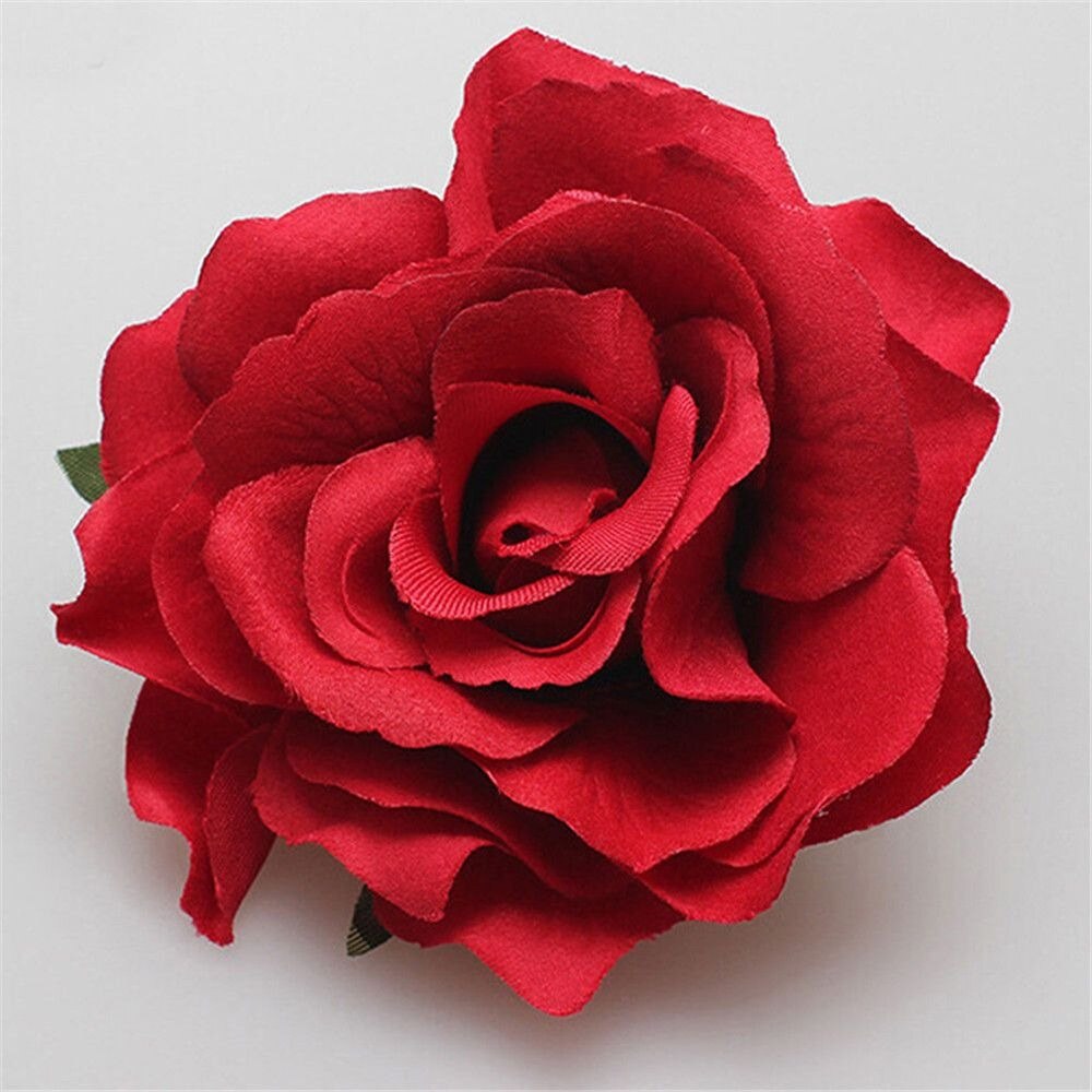 1pc offre spéciale bricolage coiffure cheveux accessoires pour mariée mariage flocage tissu rouge Rose fleur épingle à cheveux pince à cheveux fleur chapeaux