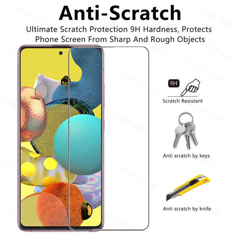 2in1 Tempered Glass for Samsung A51 A71 A50 A30 A21S A31 A20E Screen Protector Camera lens Protective for Samsung A51 A71 glass