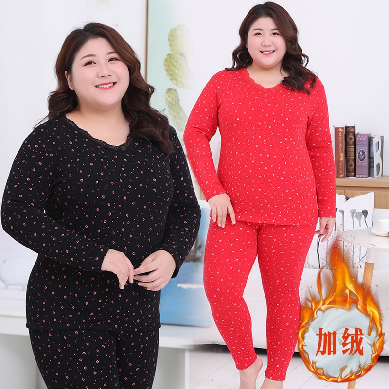 Termounderkläder #39 damer dam vinterset plus size toppar och byxor tvådelade hemmadräkter varma långkalsonger damformade set