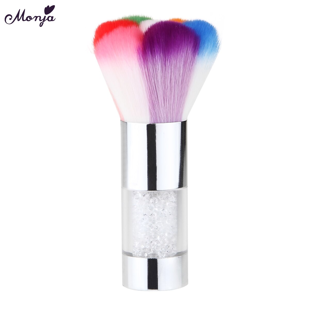 Diamond Nail Reinigingsborstel Soft Nail Art Voor Acryl & UV Gel Dust Cleaner Brush Manicure Pedicure Tool: Silver Nail Brush