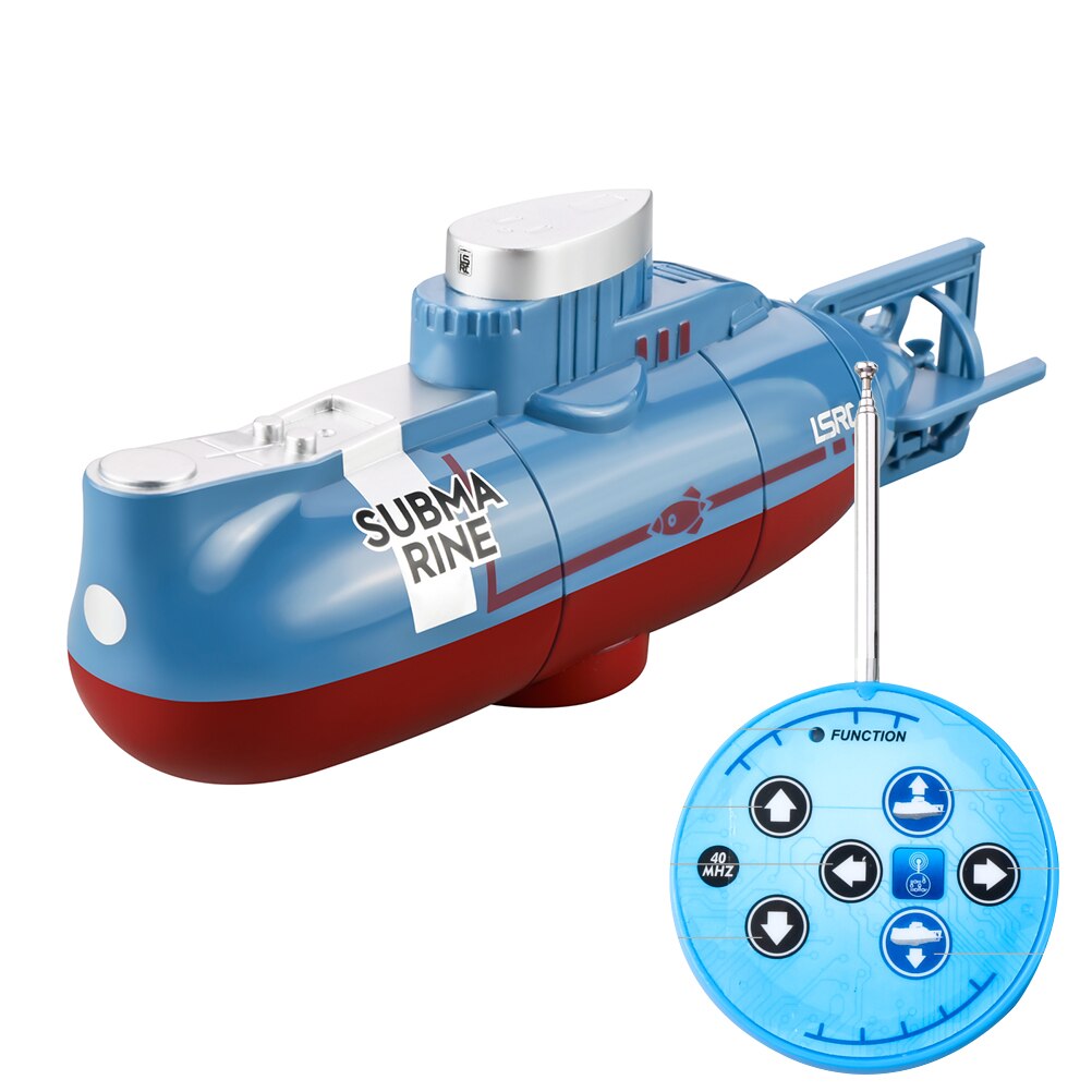 RC Mini sous-marin 6 canaux télécommande sous l'eau bateau RC sous-marin modèle enfants jouet éducatif pour les enfants: Bleu
