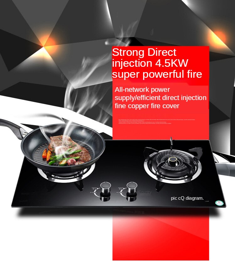 Double burner gas stove special tempered glass double burner gas stove for liquefied gas