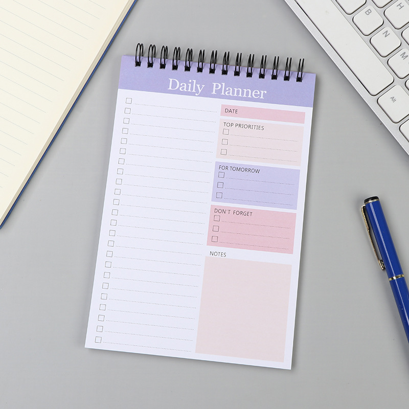 52 vellen ongedateerde takenlijst notitieboekje spiraal notitieblok dagelijkse planning uurplanning notitieboekje schoolbenodigdheden briefpapier: YELLOW