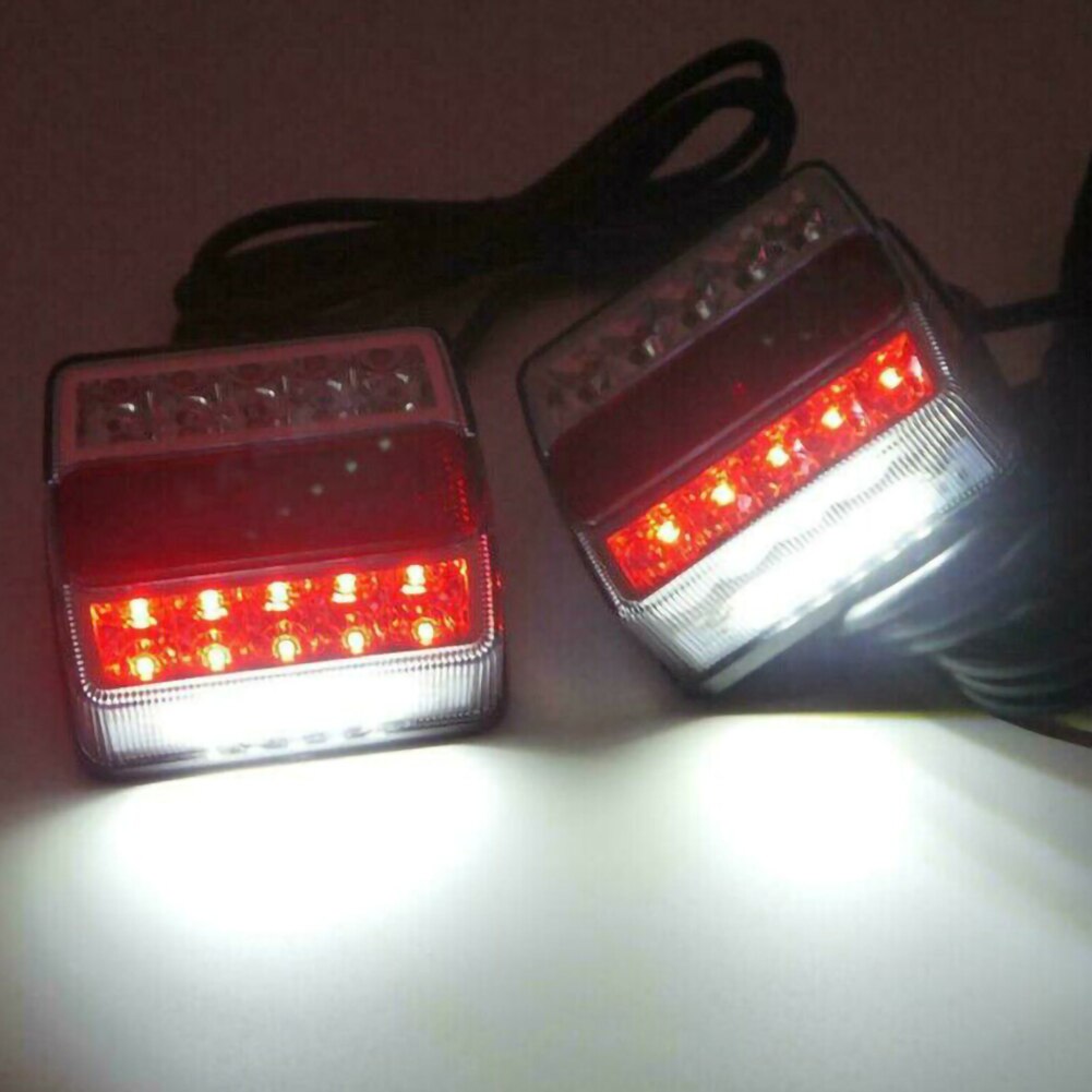 2 pièces arrière LED Submersible remorque feux arrière Kit bateau marqueur camion étanche universel 12V 16LED campeurs remorque feux arrière