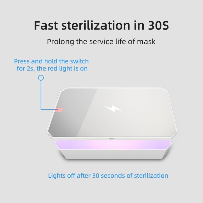 5V Uv Led Telefoon Sterilisator Box Sieraden Telefoons Draadloos Opladen Masker Cleaner Desinfectie Kast Esterilizador