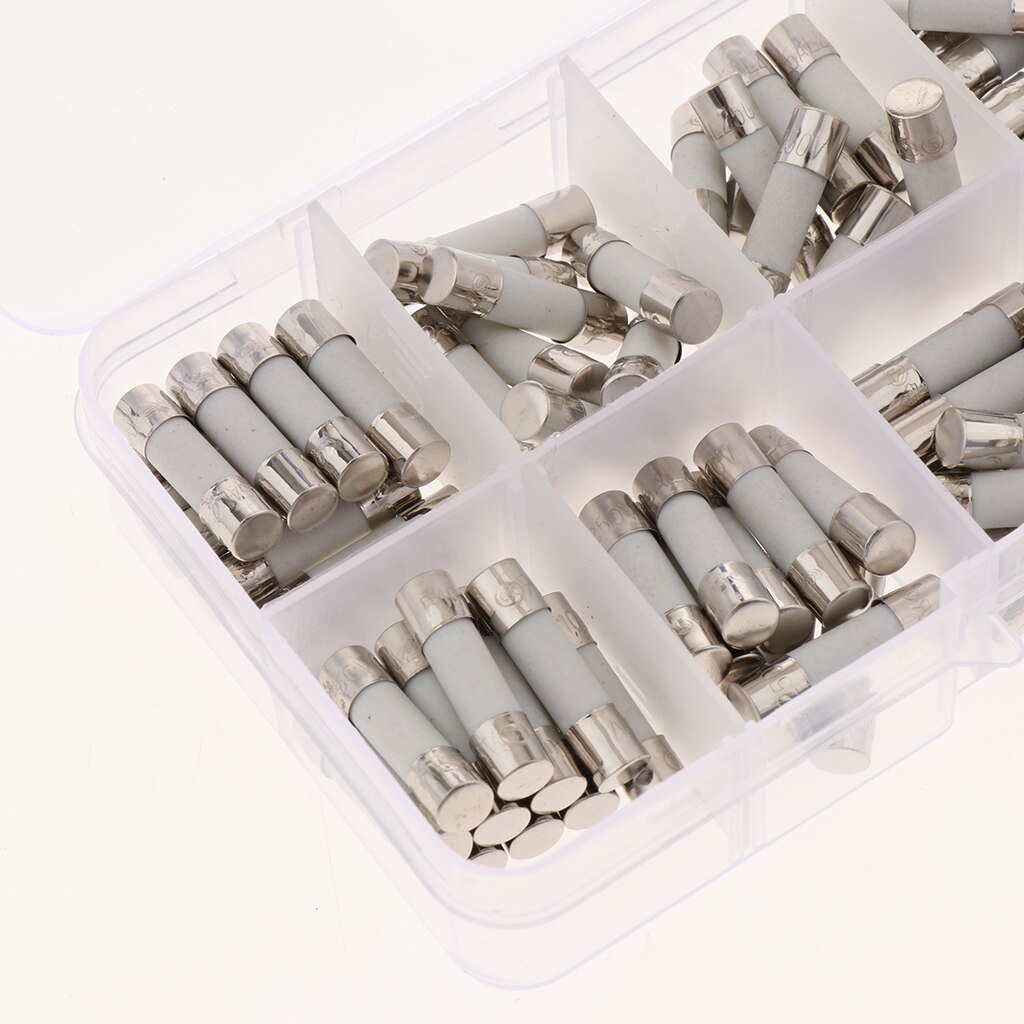 Hurtig-hurtig keramisk rørsikring 5 x 20 mm assorteret sæt 0.5a-30a ( pakke  of 100)