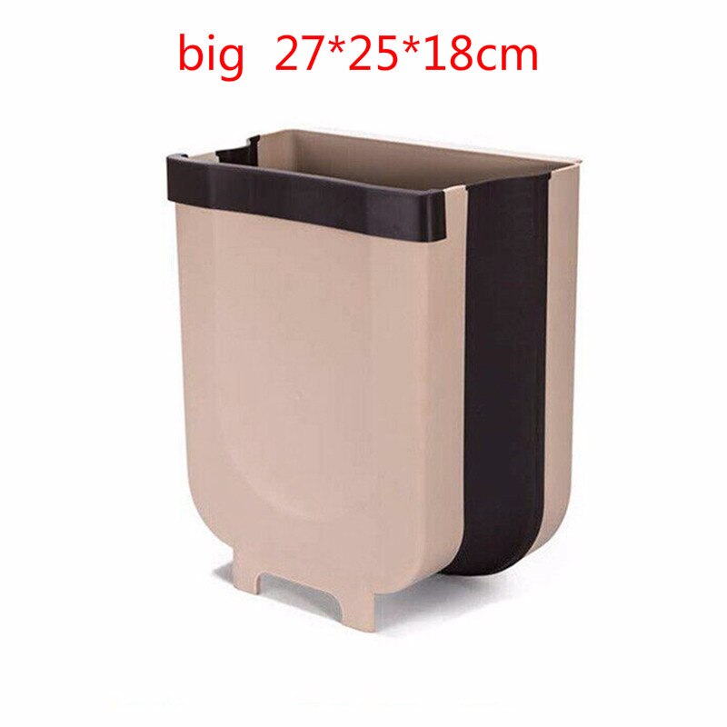 Folding Waste Bin Kitchen Cabinet Door Hanging Trash Bin Wall Mounted Trashcan For Kitchen Bathroom Toilet Car Waste Storage: 1 big