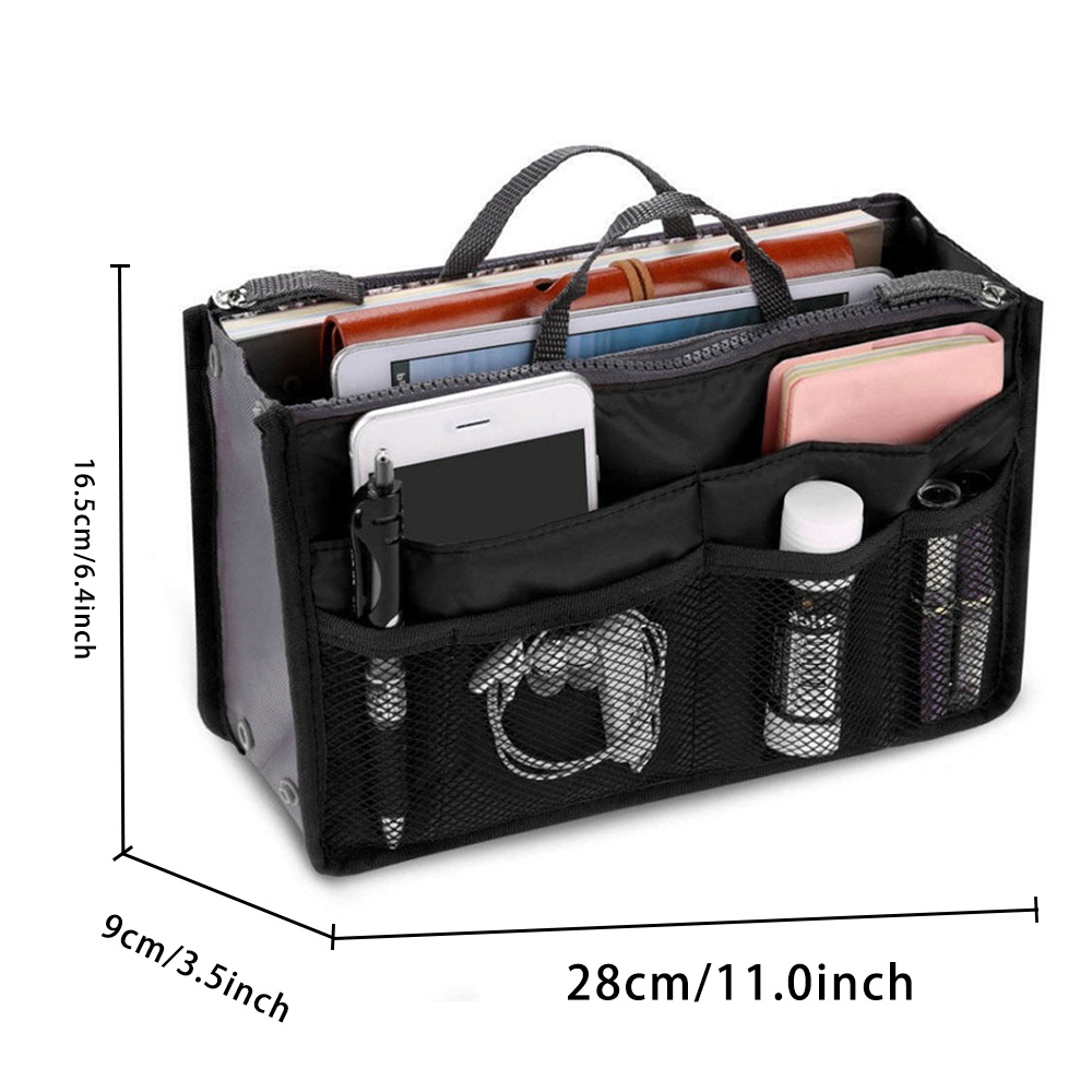 Organizer Insert Bag Nylon Travel Organizer Insert Handtas Portemonnee Grote Liner Lady Make Vrouwen Cosmetische Tas Goedkope Vrouwelijke Tote