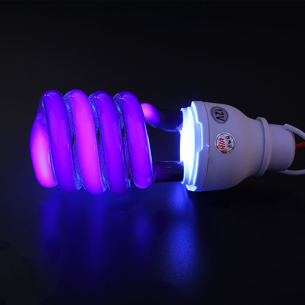 Lamp 40W Tl Licht Led Lamp W/Clip UV Ultraviolet Ultraviolet Ultraviolet Blacklight Lichten Schroef Heldere DC12V CFL