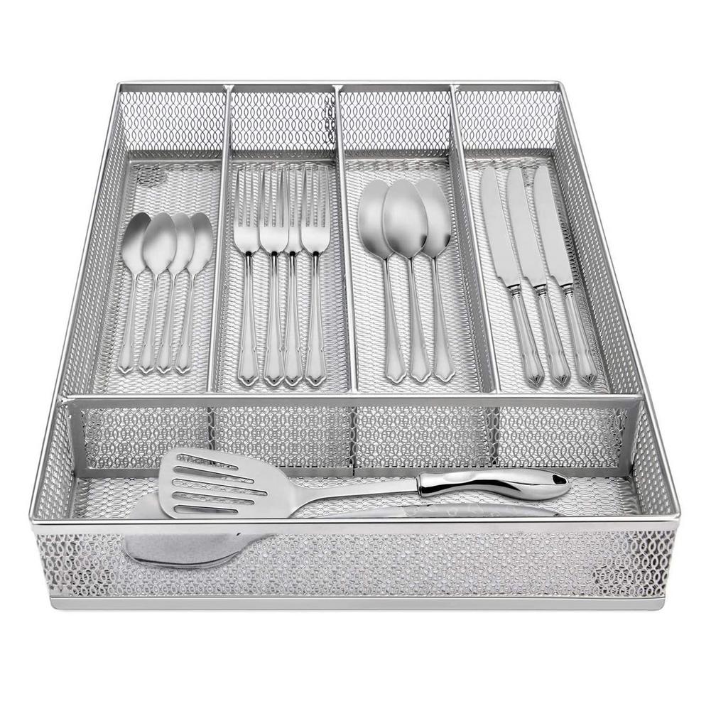 Metall Besteck Ablage Messer Gabel Löffel Schublade Lagerung Organizer Multifunktionale Trennung Geschirr Lagerung Halter
