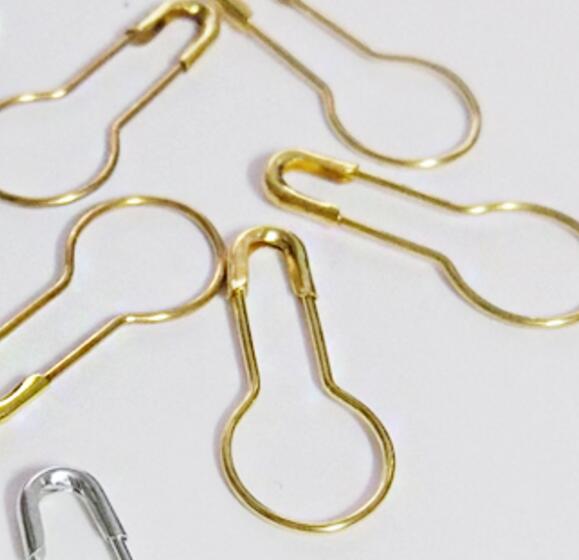 brass safety pins,500pcs/lot,silver gold black Calabash pin,garment accessories components,garment pin Pear Bulb Gourd safe pin: gold