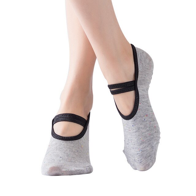 Chaussettes antidérapantes en coton pour femmes, pour Yoga, Ballet, Pilates, Fitness, danse, bande antidérapante