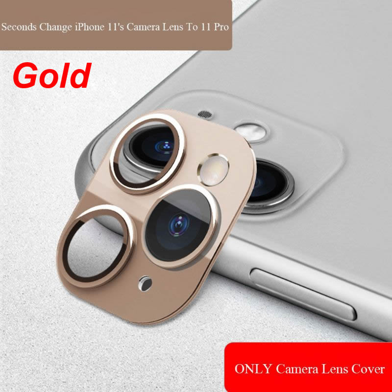 Lente adesivo modificado câmera capa liga de titânio para iphone 11 segundos mudança para iphone 11 pro: Ouro / Dourado