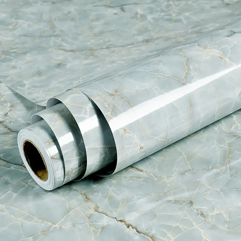 Papel pintado de pegatinas de pared de mármol, pegatinas de pared autoadhesivas de cocina, pegatinas impermeables de PVC a prueba de grasa, pegatinas de baño: Verde