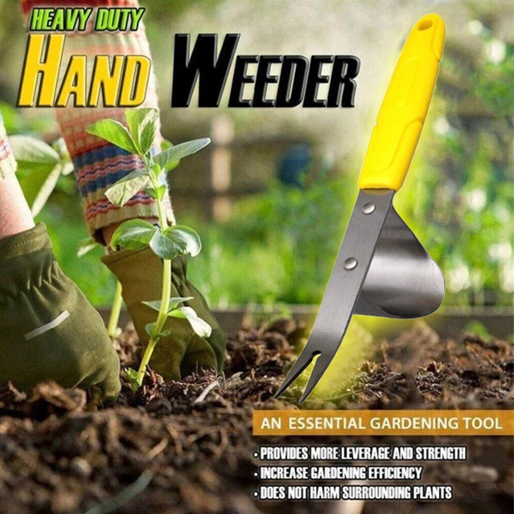 Desbrozadora manual de escardador de jardín, herramienta de desbarbado, herramienta de desbarbado, Extractor de deshierbe y cabeza de tenedor de jardín #0604sy30