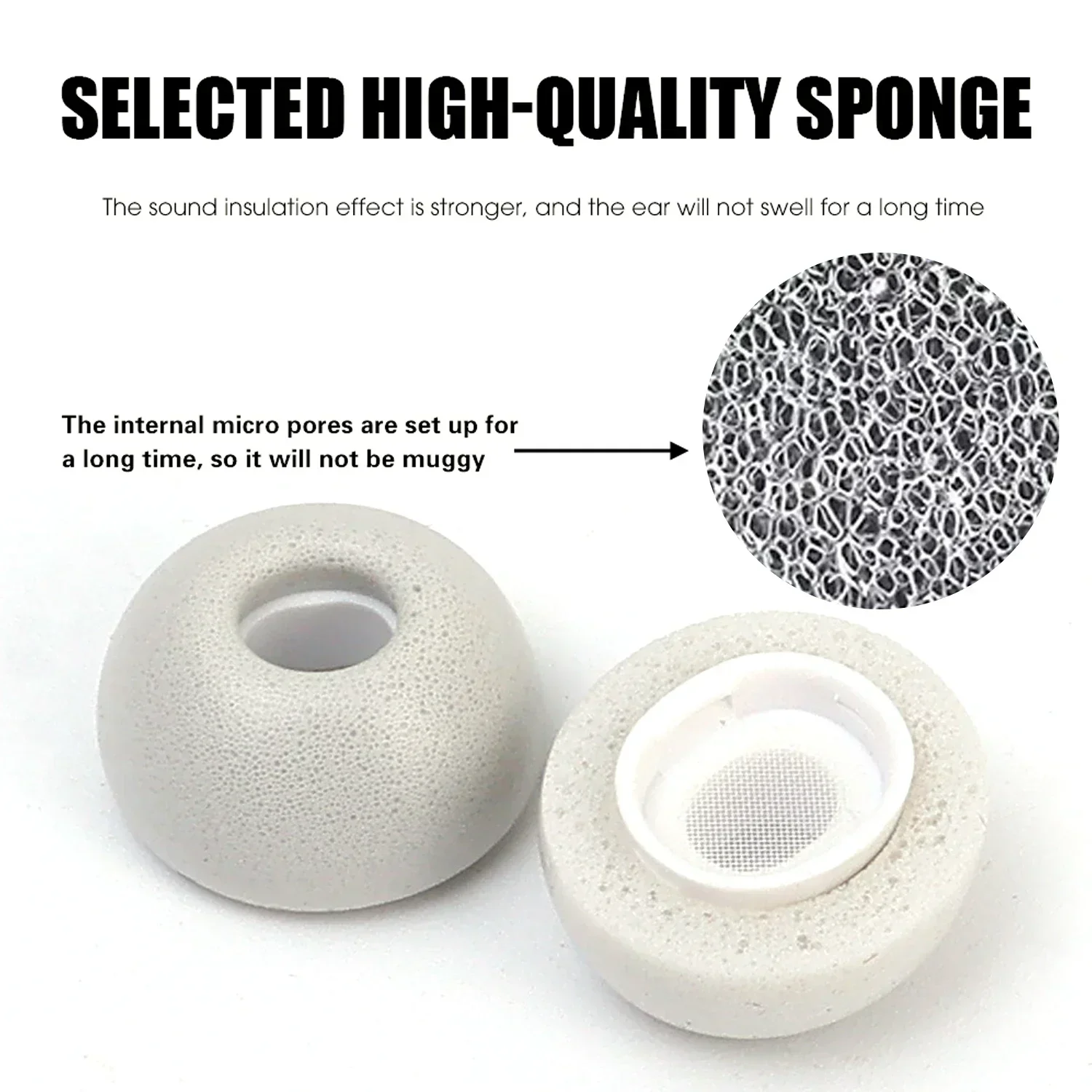 1/3Set For Apple Airpods Pro 2 Memory Foam Ear Tips Anti Noise Ear Plugs Earbud Tips Replacement Eartips Caps For Air Pods Pro2