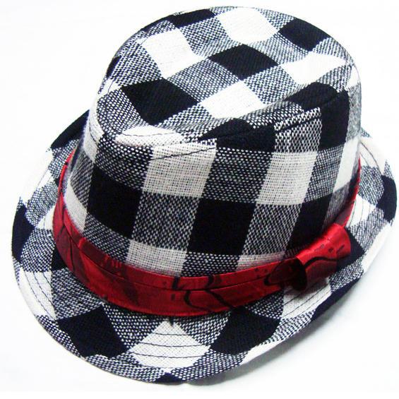 retail One piece Plaid Boys Fedoras baby cap: 01