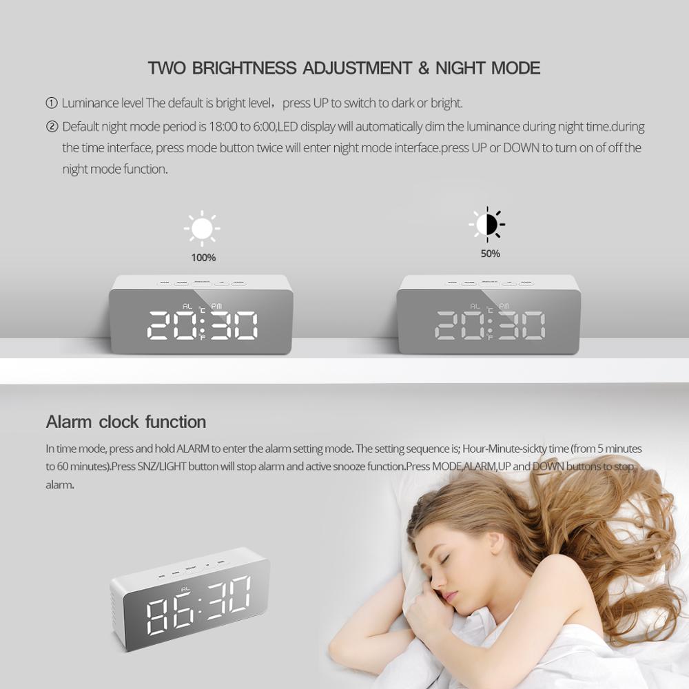 Schreibtisch Tisch Uhr Alarm LED Digital Uhren Temperatur/Zeit Anzeige Batterie/USB angetrieben