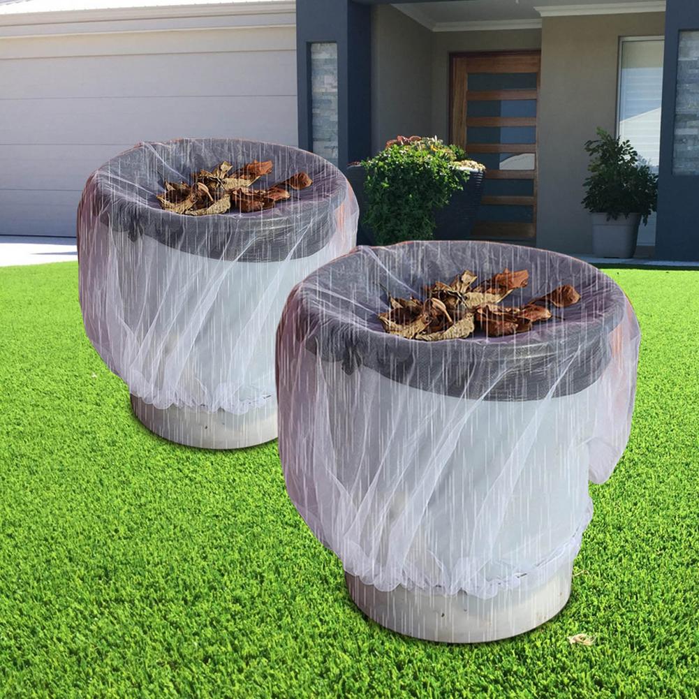 Rain Barrel Mesh Cover Water Collection Bucket Drawstring Cover Outdoor Tank Rain Harvesting Tool Protector Garden Accessories