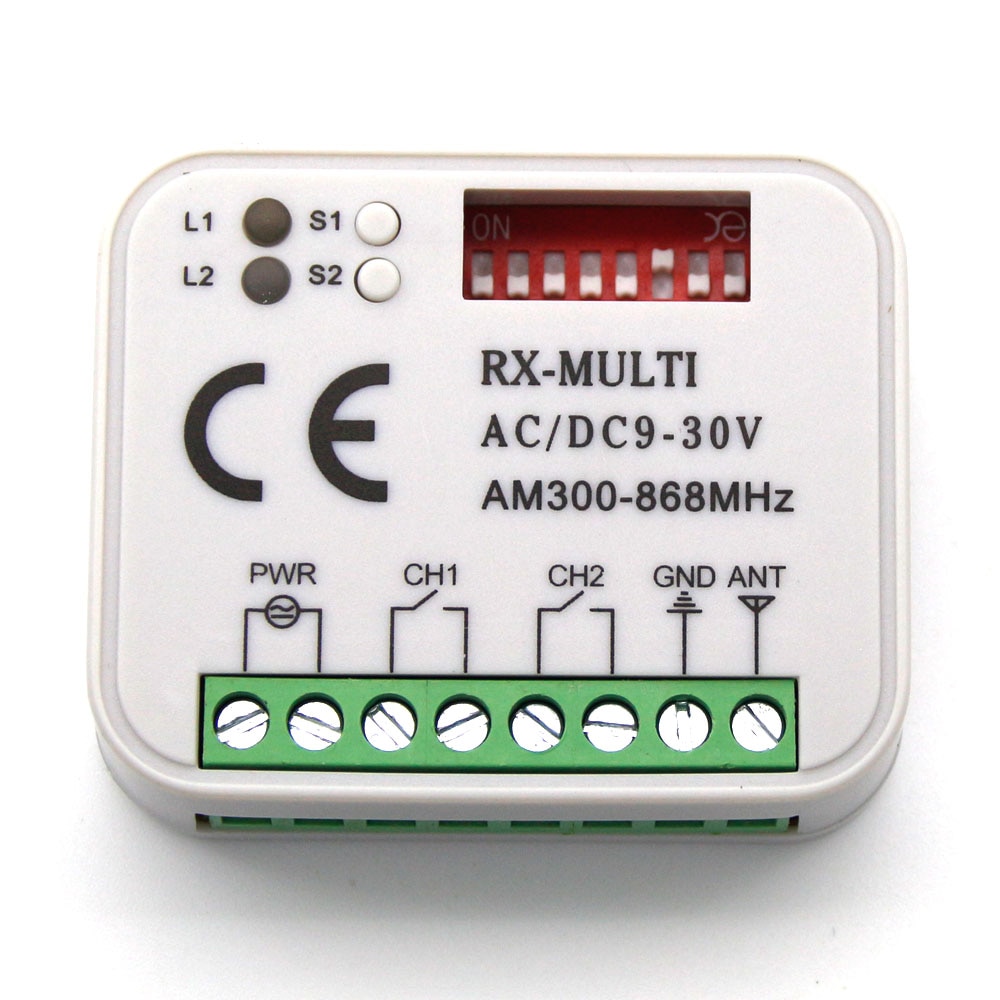 Universele Garagedeur Afstandsbediening Ontvanger 2 Ch Afstandsbediening Schakelaar Voor 433 868 Mhz Zender Multi Frequentie 300-868Mhz