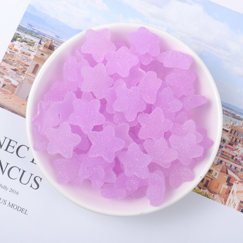 10 Stks/zak Slime Filler Levert Speelgoed Ster Diy Mini Pretend Ster Snoep Slime Accessoires Filler Voor Pluizige Clear Crystal Slime: purple