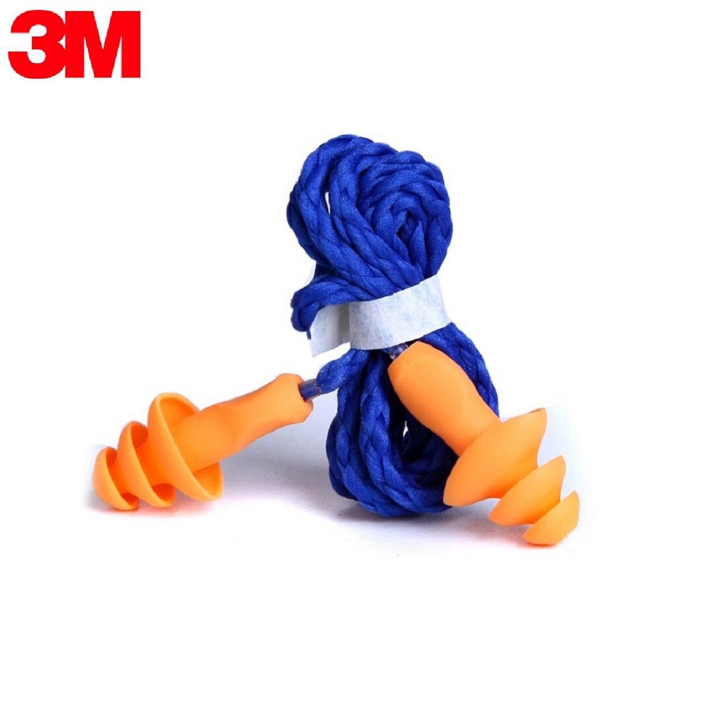 10pairs/lot 3M 1270 Ear Plugs Push-Ins Corded Noise Reduction Earplugs Sleep 24dB Highest NRR Comfortable Ear Hearing Protection