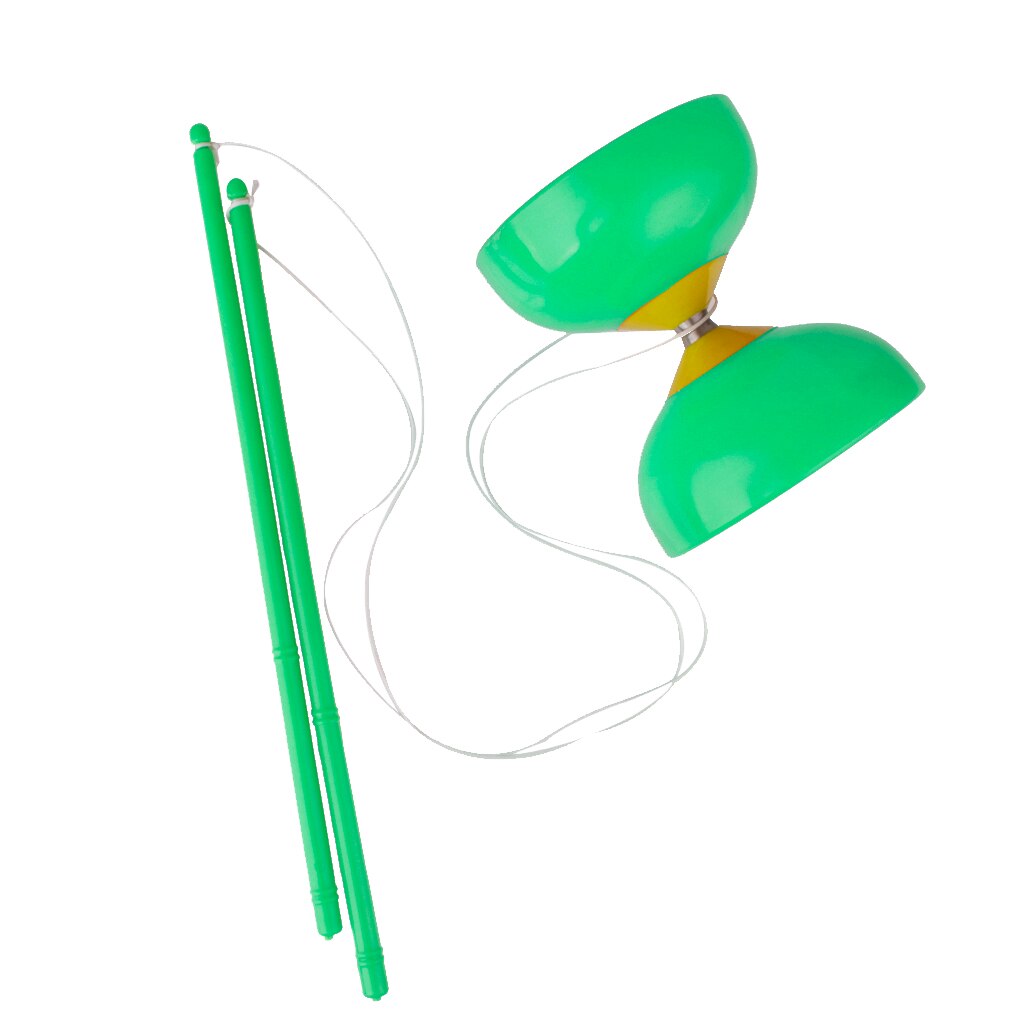 Plactic Diabolo With Handsticks and String Juggling Toy-Green Plastic Traditional diabolo with handsticks and string