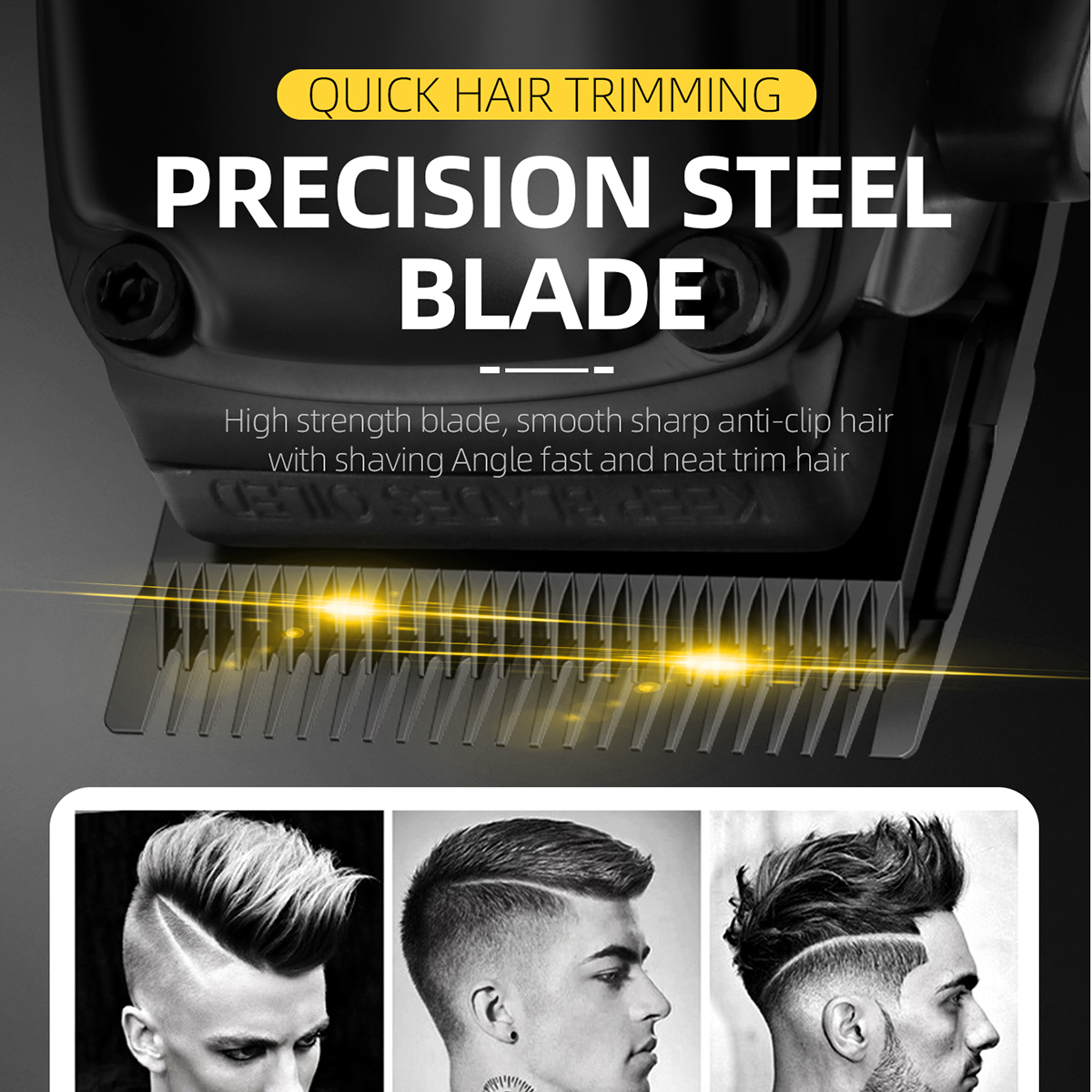 KEMEI Hair Clipper Trimmer Set Hair Cutting Machine Cordless Barber Clipper LED Display Beard Trimmer Men