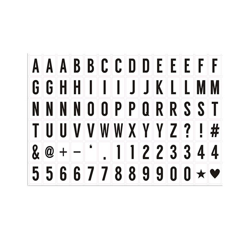 for LED Light Box Cards Alphabet DIY Colorful USB Night: black white