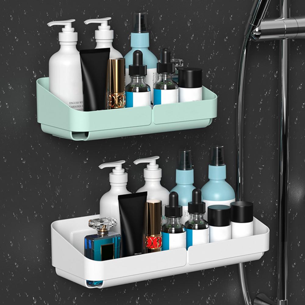 Wall Mounted Bath Essentials Organizer Waterproof Shower Caddy Bathroom Shelf Rapid Draining Bathroom Shelf Makeup Toiletries